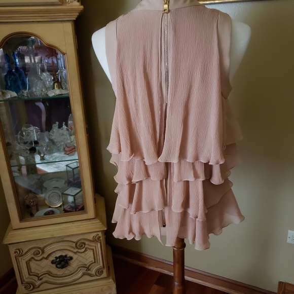 BALMAIN PARIS TIERED SILK LACE-UP TOP - Picture 7 of 15